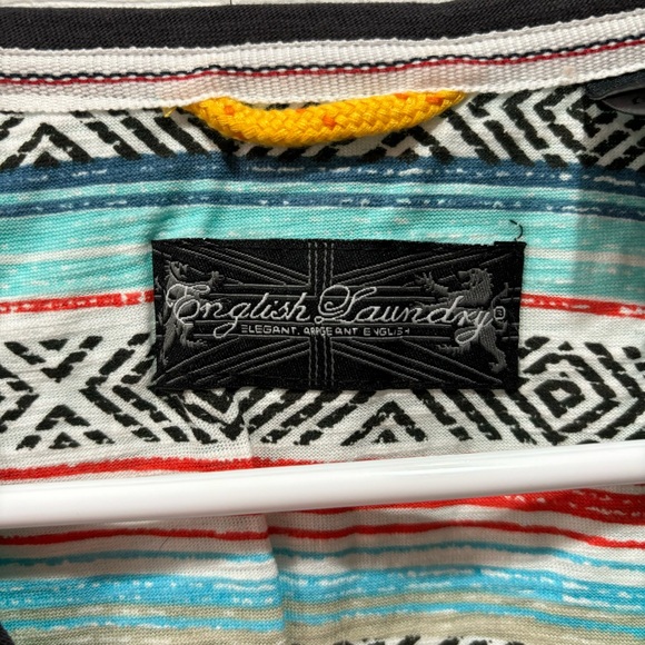 ENGLISH LAUNDRY Boy’s Light Blue Aztec Summer Tank Top w/ Pocket - size 10/12 - Picture 3 of 5